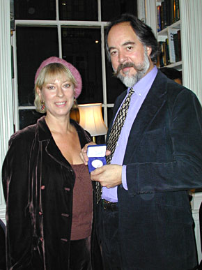 Jonathan Ross and Camilla Shivarg with the Saxby Medal