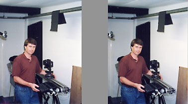 Rob Munday  with his stereogram rig 28.5.92